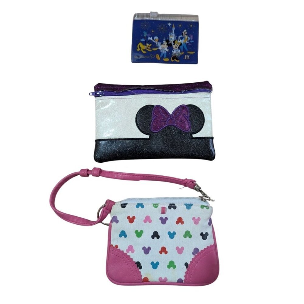 Disney-Themed Minnie Mouse Wristlet , makeup bag / 50th Anniversary Card‎ Holder